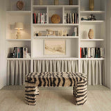 Zebra Bench, Brown Stripe-Furniture - Benches-High Fashion Home