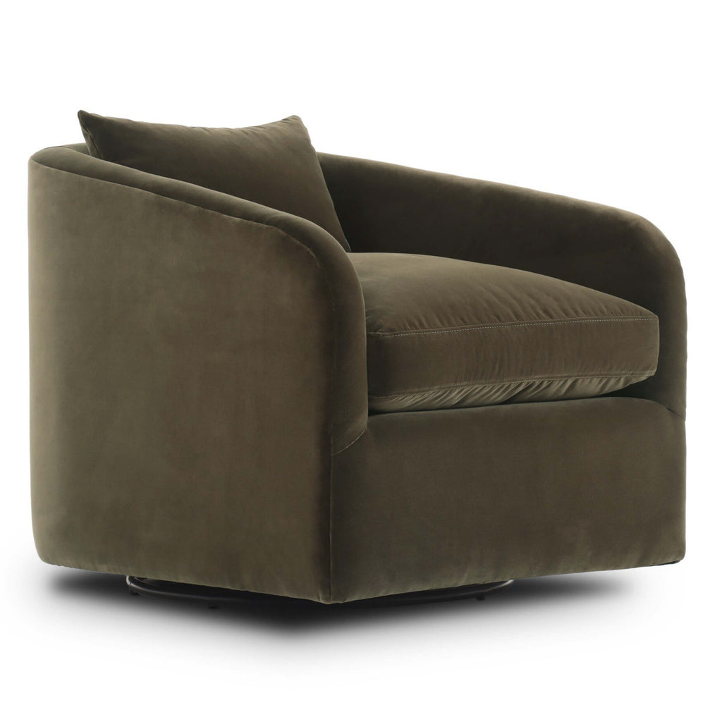 Topanga Swivel Chair, Surrey Olive by Four Hands – High Fashion Home