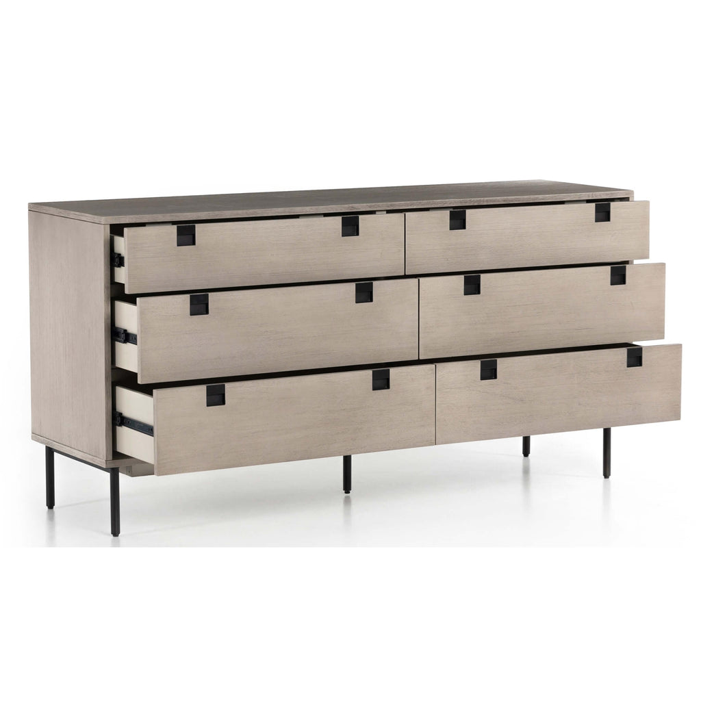 Carly 6 Drawer Dresser, Grey Wash by Four Hands