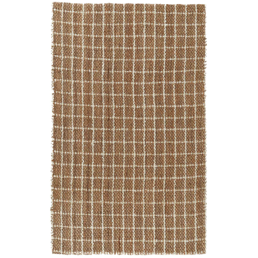 Windowpane Chenille Rug, Natural/Ivory