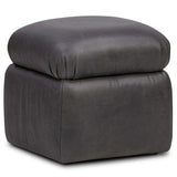 Yani Leather Ottoman, Palermo Black by Four Hands-Furniture - Chair-High Fashion Home