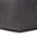 Yani Leather Ottoman, Palermo Black by Four Hands-Furniture - Chair-High Fashion Home