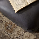 Yani Leather Ottoman, Palermo Black by Four Hands-Furniture - Chair-High Fashion Home