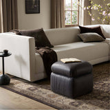 Yani Leather Ottoman, Palermo Black by Four Hands-Furniture - Chair-High Fashion Home