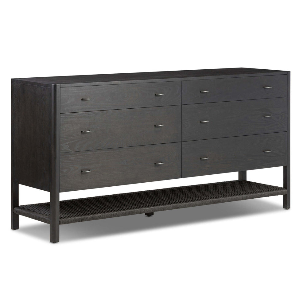 Zuma 6 Drawer Dresser, Smoked Black by Four Hands-Furniture - Storage-High Fashion Home