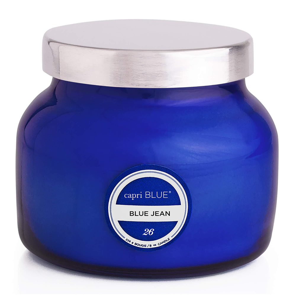 Capri Blue Petite Candle Blue Jean, Blue Signature Jar-BedBath-High Fashion Home