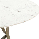 Gage Round Dining Table, White Marble - Modern Furniture - Dining Table - High Fashion Home