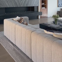 Langham Chaise Channeled 6 Piece Sectional, Napa Sandstone by Four Hands