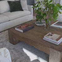 Abaso Coffee Table, Rustic Wormwood Oak by Four Hands