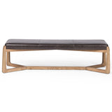 Roscoe Leather Bench, Sonoma Black by Four Hands