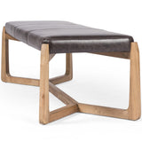 Roscoe Leather Bench, Sonoma Black by Four Hands
