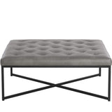 Endall Ottoman, Black Bravo Metal-Furniture - Chairs-High Fashion Home