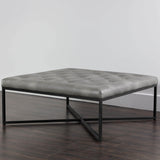 Endall Ottoman, Black Bravo Metal-Furniture - Chairs-High Fashion Home