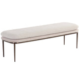 Koffi Bench, Meg Taupe/Chacha Cream-Furniture - Benches-High Fashion Home