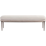 Koffi Bench, Meg Taupe/Chacha Cream-Furniture - Benches-High Fashion Home
