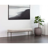 Koffi Bench, Meg Taupe/Chacha Cream-Furniture - Benches-High Fashion Home