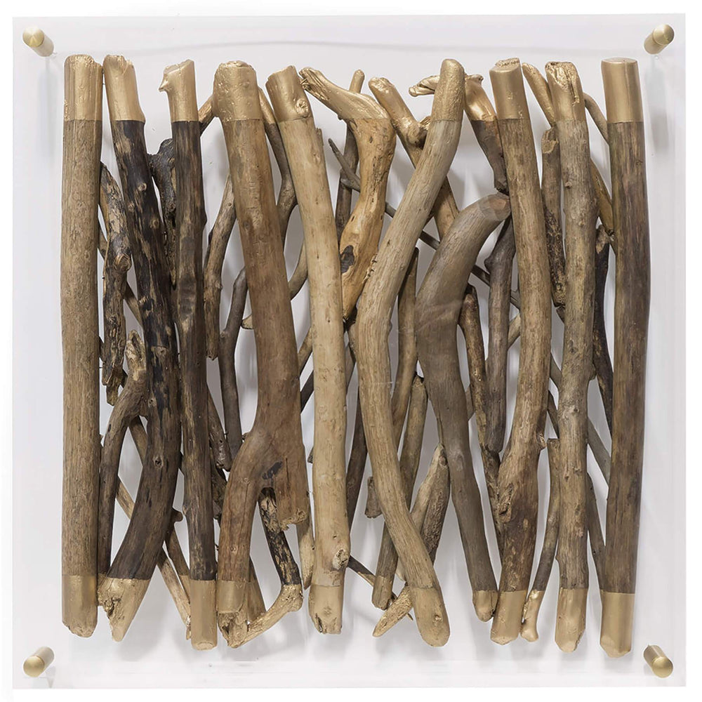 Acrylic Driftwood Wall Decor, Square - Accessories - High Fashion Home