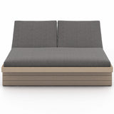 Leroy Outdoor Double Chaise, Charcoal/Washed Brown-Furniture - Chairs-High Fashion Home