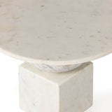 Neda End Table, Polished White Marble-High Fashion Home