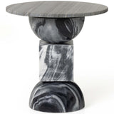Neda End Table, Ebony Marble-Furniture - Accent Tables-High Fashion Home