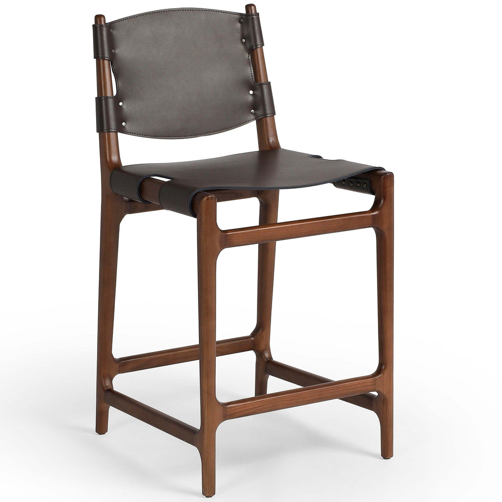 Joan Leather Counter Chair, Espresso High Fashion Home