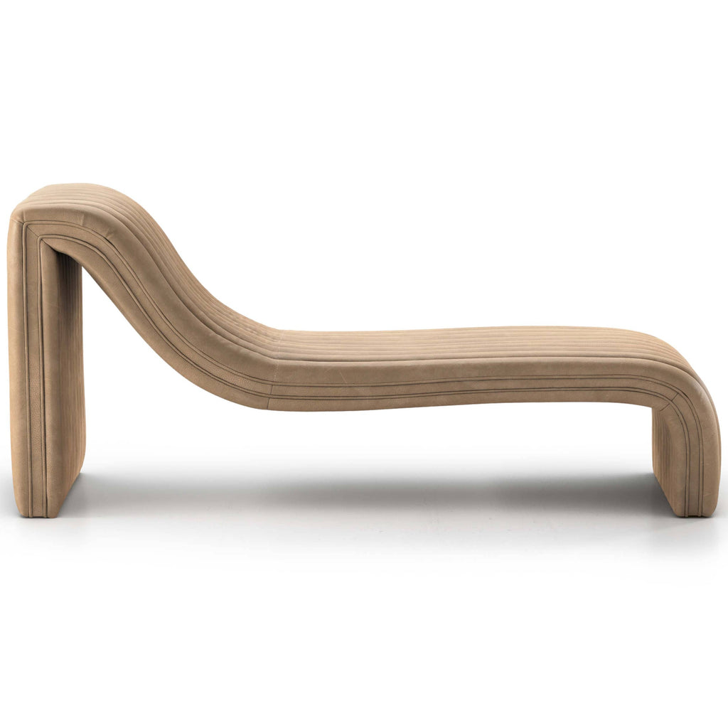 Augustine Leather Chaise Lounge, Palermo Drift High Fashion Home