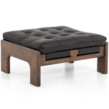 Halston Leather Ottoman, Heirloom Black by Four Hands
