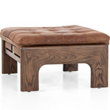 Halston Leather Ottoman, Heirloom Sienna by Four Hands