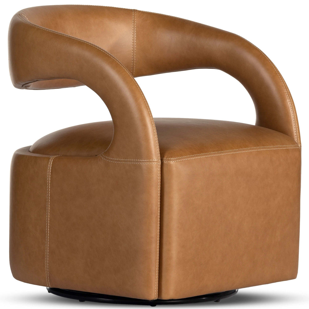 Hawkins Leather Swivel Chair, Sonoma Butterscotch by Four Hands
