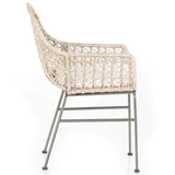 Bandera Outdoor Woven Dining Chair w/ Cushion, Vintage White, Set of 2-Furniture - Chairs-High Fashion Home