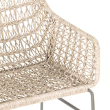 Bandera Outdoor Woven Dining Chair w/ Cushion, Vintage White, Set of 2-Furniture - Chairs-High Fashion Home