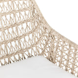 Bandera Outdoor Woven Dining Chair w/ Cushion, Vintage White, Set of 2-Furniture - Chairs-High Fashion Home