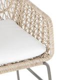 Bandera Outdoor Woven Dining Chair w/ Cushion, Vintage White, Set of 2-Furniture - Chairs-High Fashion Home