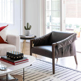 Bauer Leather Chair, Chaps Ebony - Modern Furniture - Accent Chairs - High Fashion Home