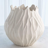Bloom Round Vase, Matte White-Accessories-High Fashion Home