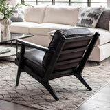 Brooks Leather Lounge Chair, Ebony