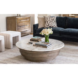 Caldwell Stone Coffee Table, White Marble by Four Hands
