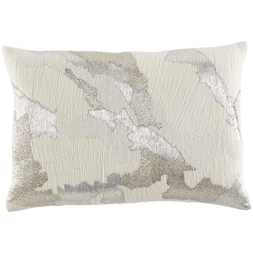 Callie Lumbar Pillow, Cream/Silver-Accessories-High Fashion Home