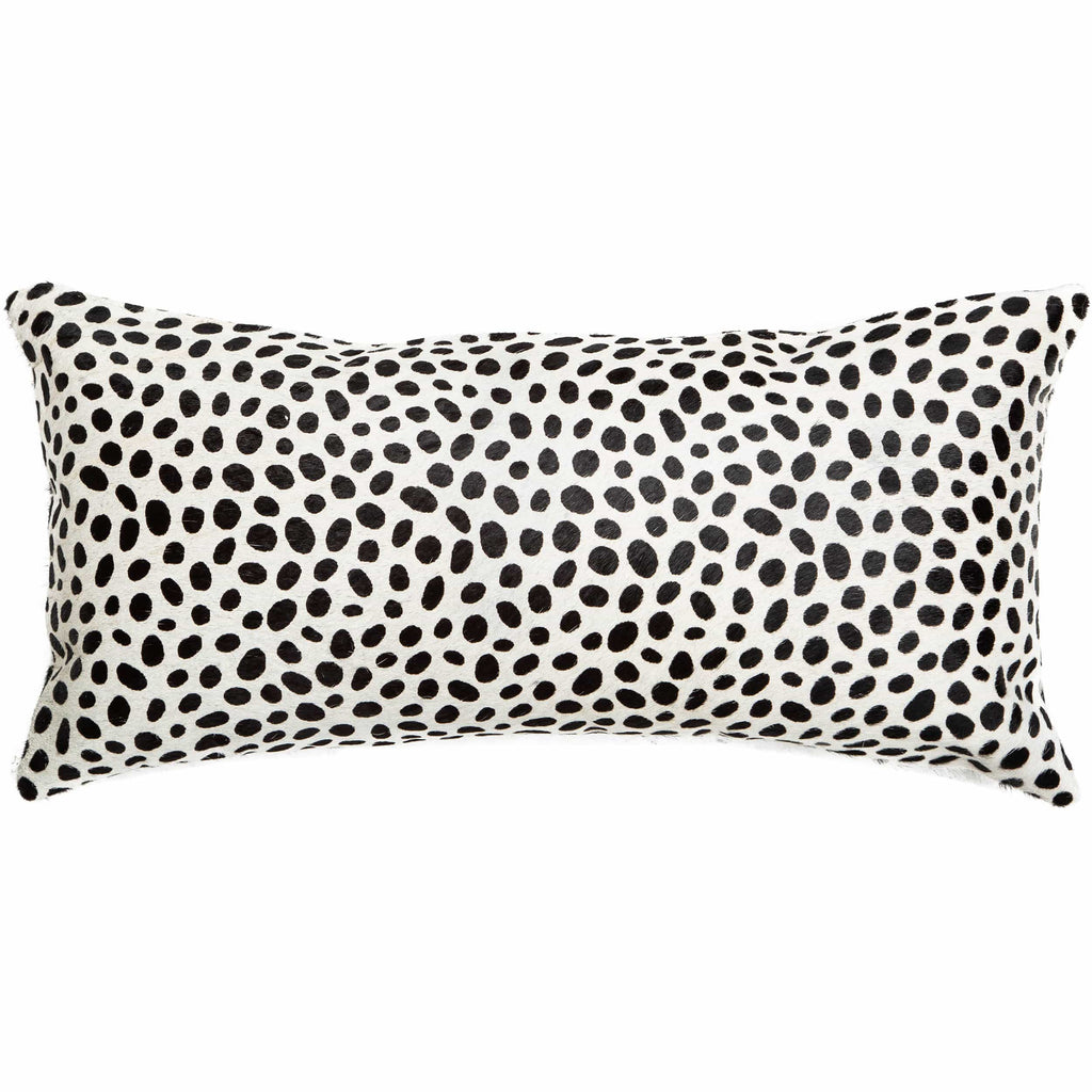 Cowhide Lumbar Pillow Cheetah Print High Fashion Home