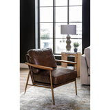 Christopher Leather Club Chair, Antique Brown