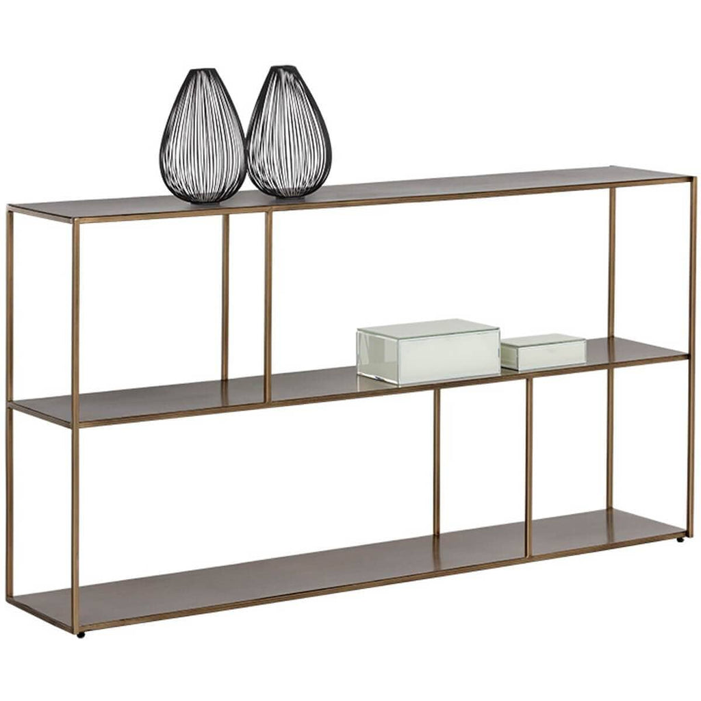 Eiffel Large Low Bookcase, Antique Brass – High Fashion Home