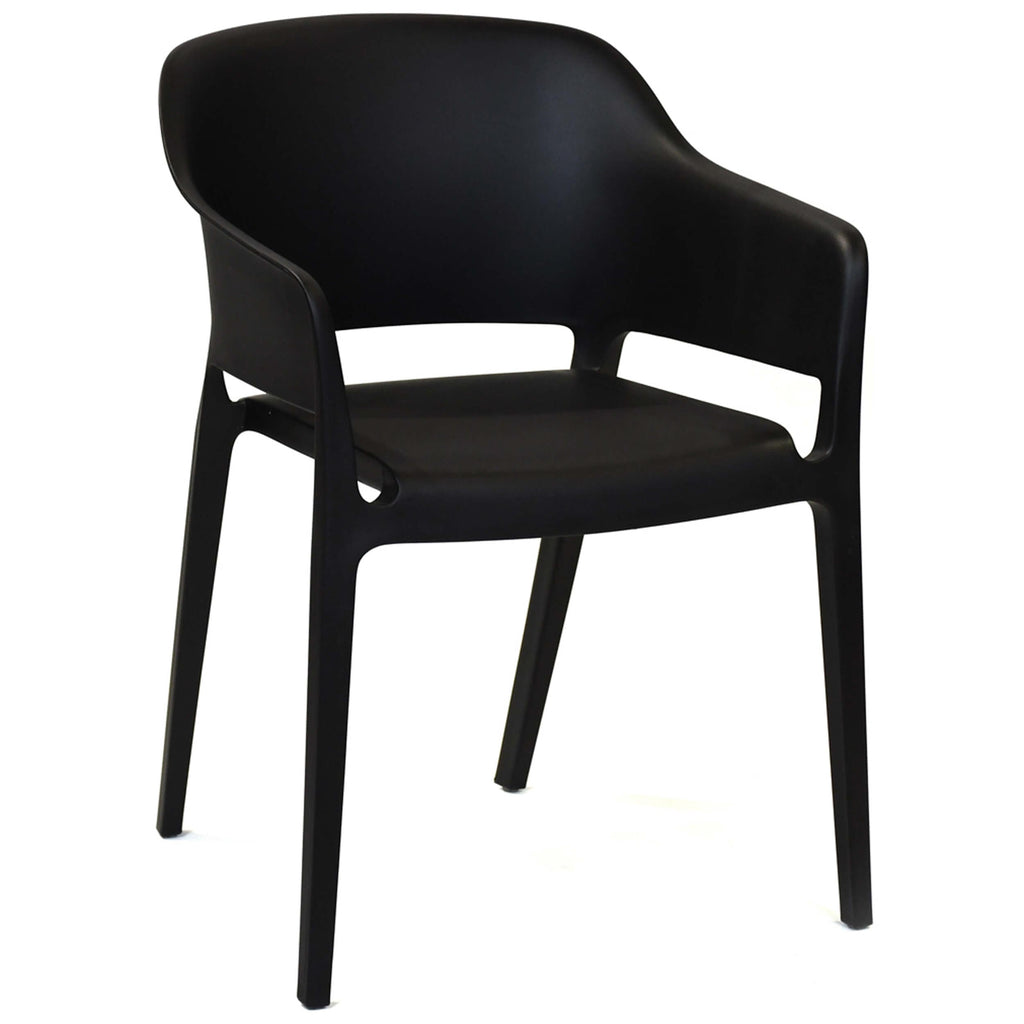 Faro Outdoor Dining Chair, Black, Set of 2 High Fashion Home