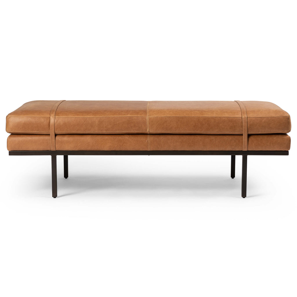 Harris Leather Bench Palermo Cognac by Four Hands | High Fashion Home