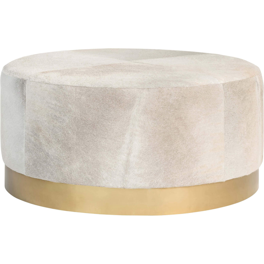 Jordan Ottoman, Frosted Hide High Fashion Home