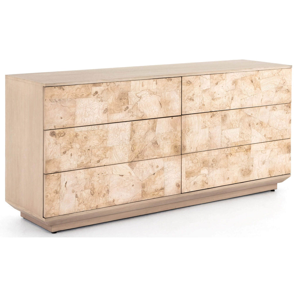 Journey 6 Drawer Dresser, Bleached Burl-Furniture - Storage-High Fashion Home