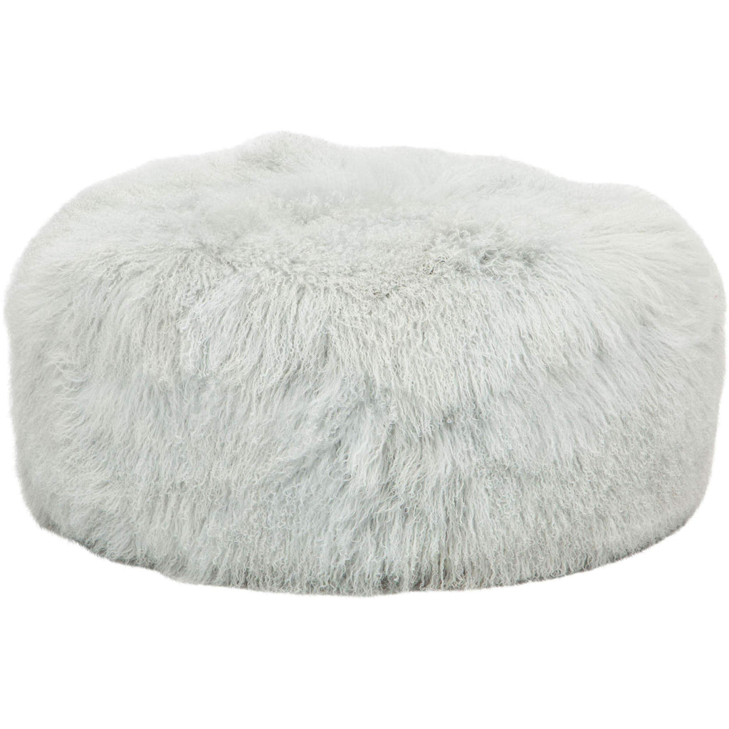 Mongolian Round Ottoman, Grey – High Fashion Home