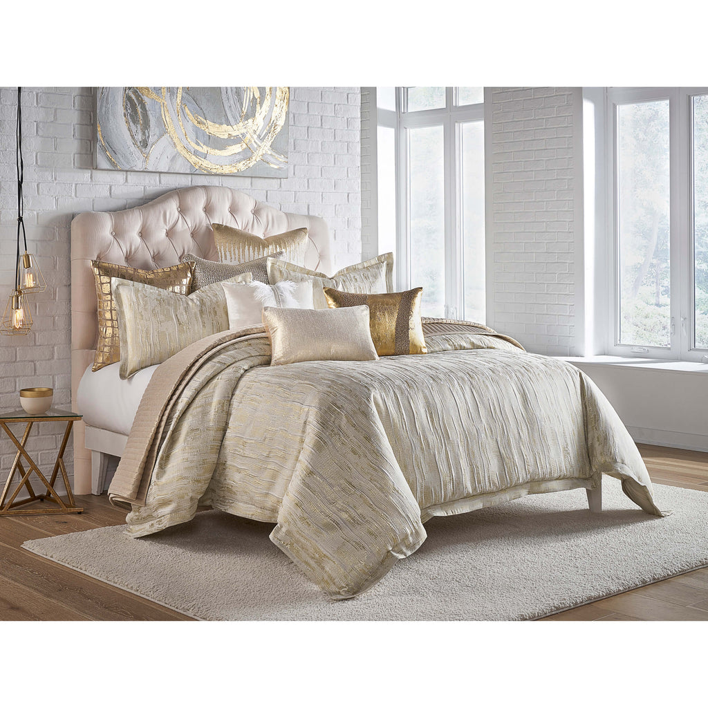 Naja Duvet Set, Ivory/Gold High Fashion Home