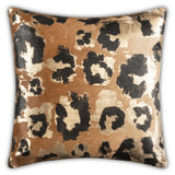 Leopard Print Hair in Hide Pillow, Black/Gold-Accessories-High Fashion Home