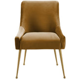 Beatrix Chair, Cognac/Brushed Gold Base-Furniture - Dining-High Fashion Home