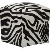 Cowhide Pouf, Zebra Print-Furniture - Chairs-High Fashion Home